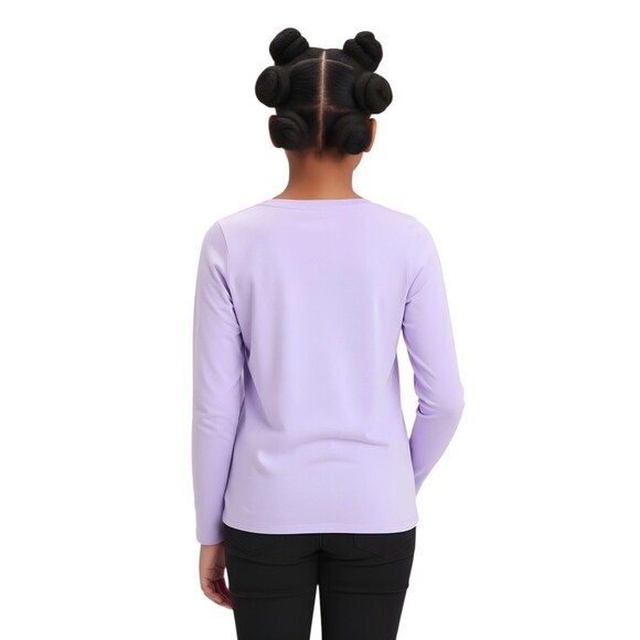 Winter Pup Graphic Long Sleeve T-Shirt - Lavender - Size: M (8) - NWT - Picture 2 of 5